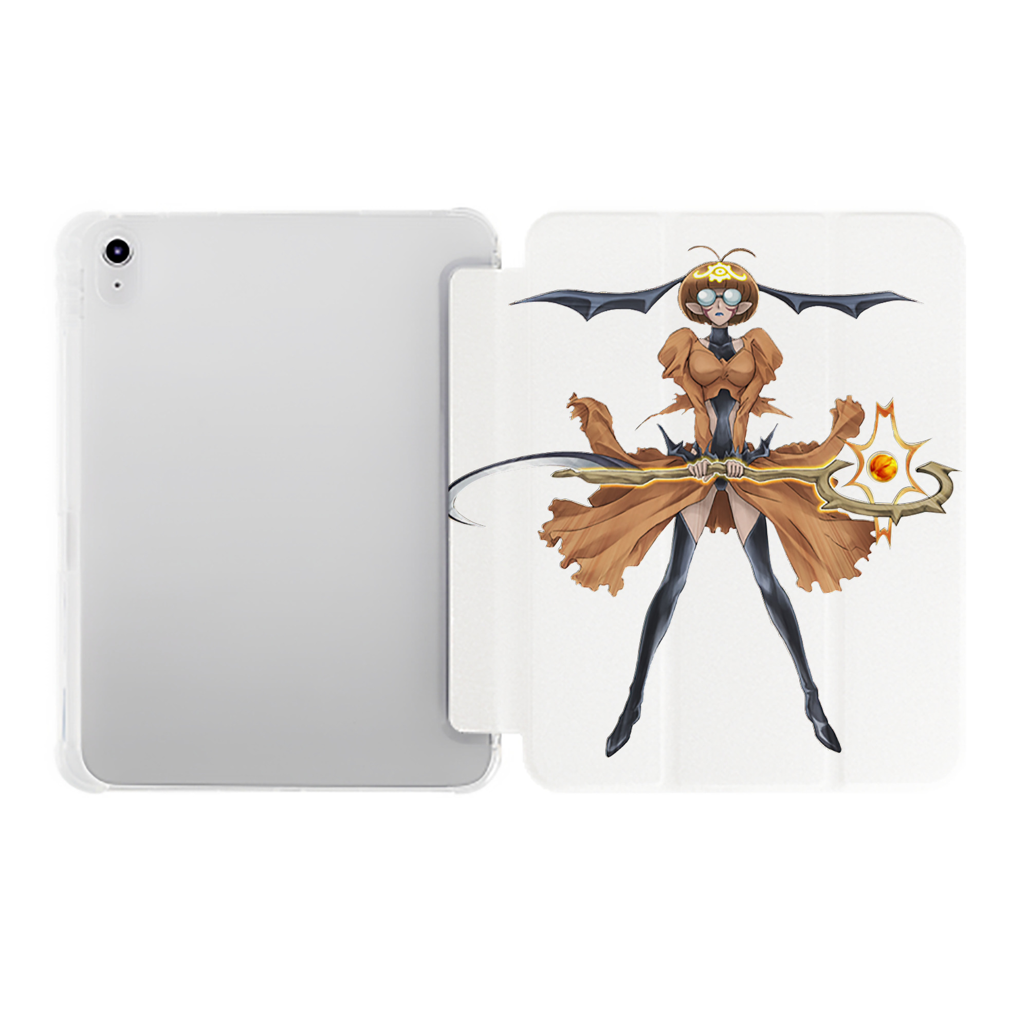 （画像用） 遊☆戯☆王 Yu-Gi-Oh! IPad ケース ペン収納付き 三つ折りスタンド PUレザー×シリコン 対応機種9.5/10.5/10.9インチ